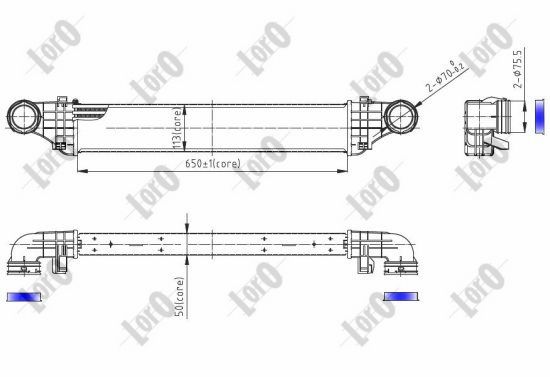 Chłodnica powietrza intercooler ABAKUS 054-018-0011