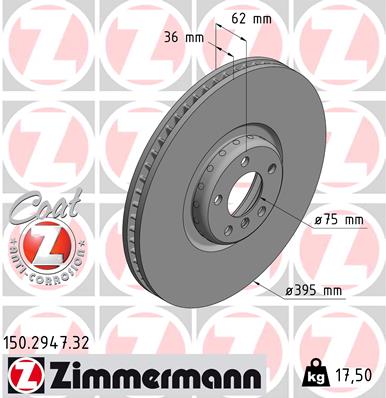 Tarcza hamulcowa ZIMMERMANN 150.2947.32