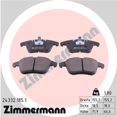 Klocki hamulcowe ZIMMERMANN 24332.185.1