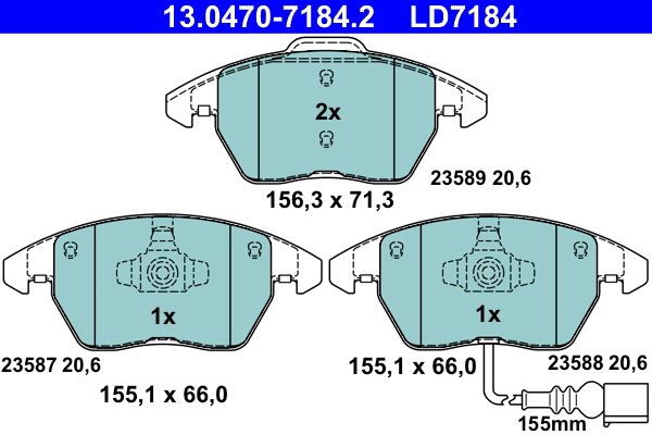 Klocki hamulcowe ATE 13.0470-7184.2