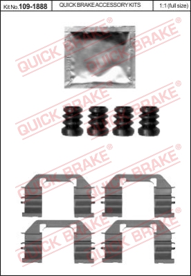 Zestaw akcesoriów montażowych  klocków hamulcowych QUICK BRAKE 109-1888