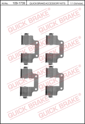 Zestaw akcesoriów montażowych  klocków hamulcowych QUICK BRAKE 109-1739