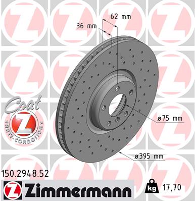 Tarcza hamulcowa ZIMMERMANN 150.2948.52