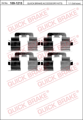 Zestaw akcesoriów montażowych  klocków hamulcowych QUICK BRAKE 109-1215