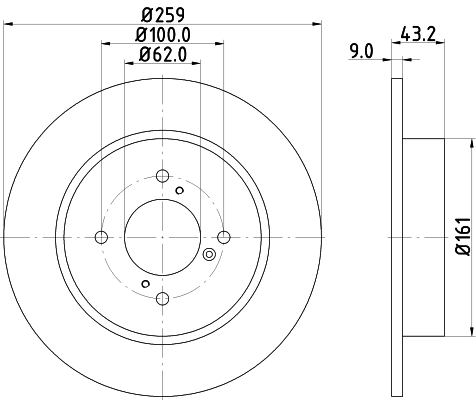 Tarcza hamulcowa HELLA 8DD 355 117-301