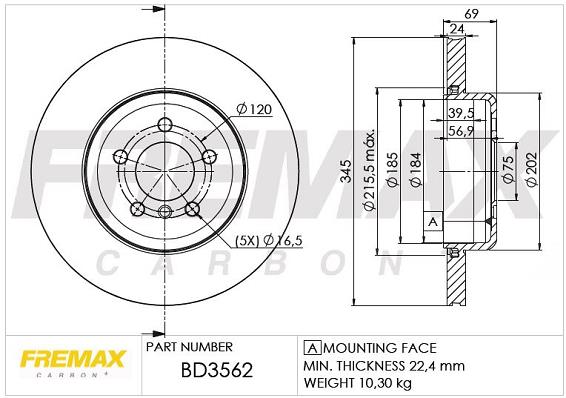 Tarcza hamulcowa FREMAX BD-3562