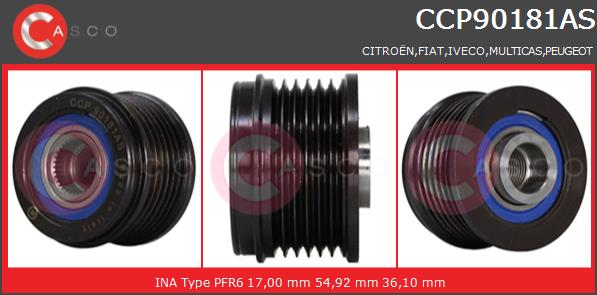 Koło pasowe alternatora CASCO CCP90181AS