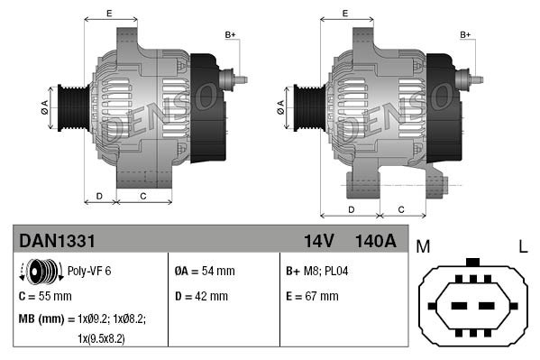 Alternator DENSO DAN1331