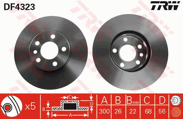 Tarcza hamulcowa TRW DF4323