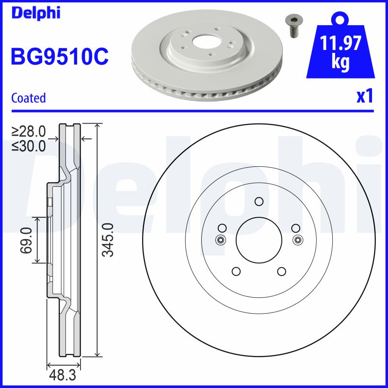 Tarcza hamulcowa DELPHI BG9510C