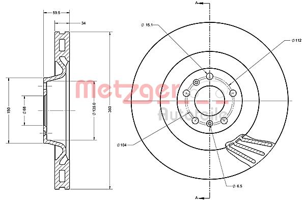 Tarcza hamulcowa METZGER 6110515