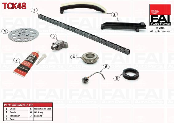 Zestaw łańcucha rozrządu FAI AUTOPARTS TCK48