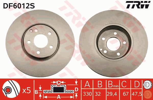 Tarcza hamulcowa TRW DF6012S