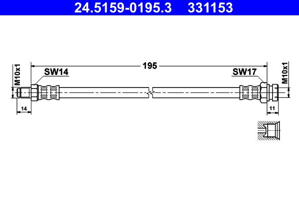 Przewód hamulcowy elastyczny ATE 24.5159-0195.3