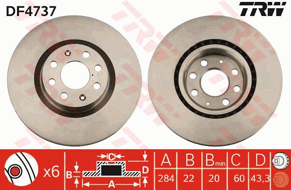 Tarcza hamulcowa TRW DF4737