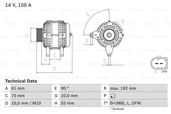 Alternator BOSCH 0 986 045 251