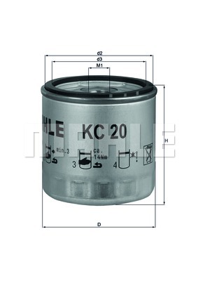 Filtr paliwa MAHLE KC 20