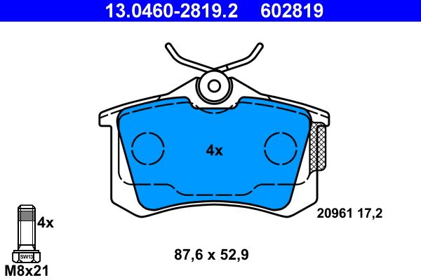 Klocki hamulcowe ATE 13.0460-2819.2