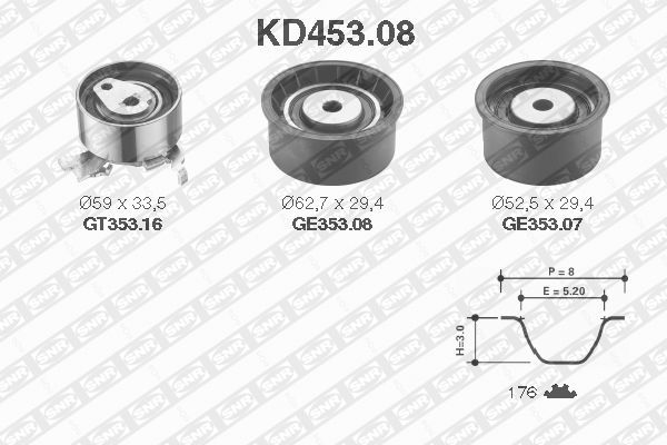 Zestaw paska rozrządu SNR KD453.08