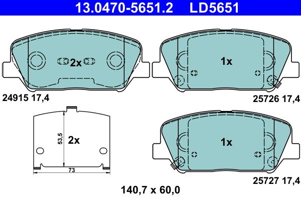 Klocki hamulcowe ATE 13.0470-5651.2