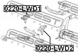 Sworzeń wahacza FEBEST 0220-LWD2