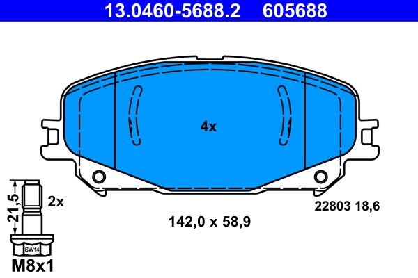 Klocki hamulcowe ATE 13.0460-5688.2