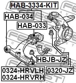 Tuleja wahacza FEBEST HAB-033