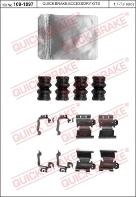 Zestaw akcesoriów montażowych  klocków hamulcowych QUICK BRAKE 109-1897