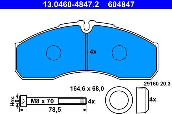 Klocki hamulcowe ATE 13.0460-4847.2