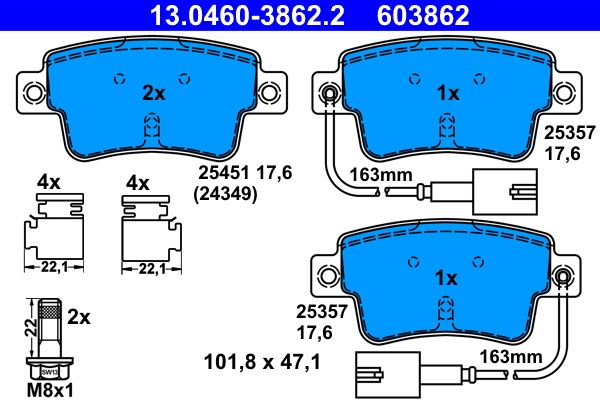 Klocki hamulcowe ATE 13.0460-3862.2