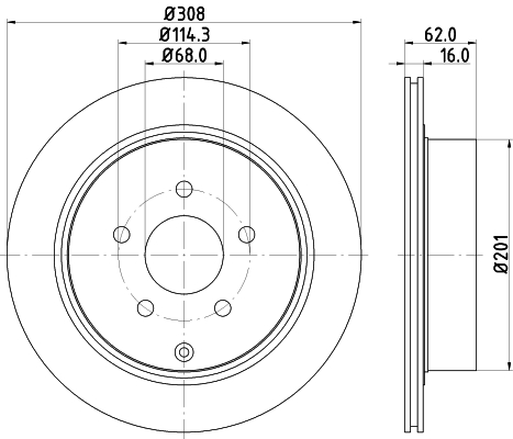 Tarcza hamulcowa HELLA 8DD 355 118-811