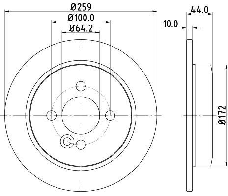 Tarcza hamulcowa HELLA 8DD 355 115-261