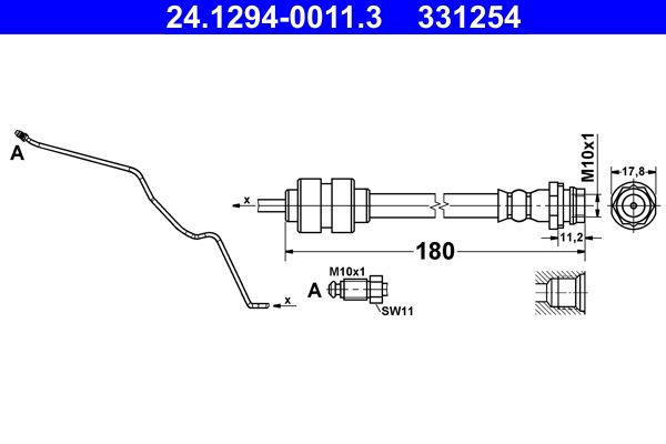 Przewód hamulcowy elastyczny ATE 24.1294-0011.3