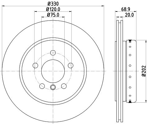 Tarcza hamulcowa HELLA PAGID 8DD 355 120-671