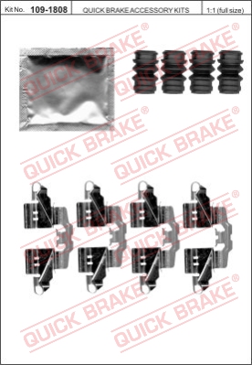 Zestaw akcesoriów montażowych  klocków hamulcowych QUICK BRAKE 109-1808