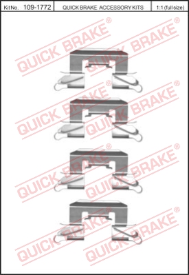 Zestaw akcesoriów montażowych  klocków hamulcowych QUICK BRAKE 109-1772