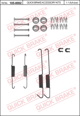 Zestaw dodatków do szczęk hamulcowych QUICK BRAKE 105-0002