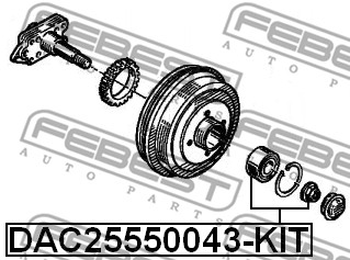 Zestaw łożysk koła FEBEST DAC25550043-KIT