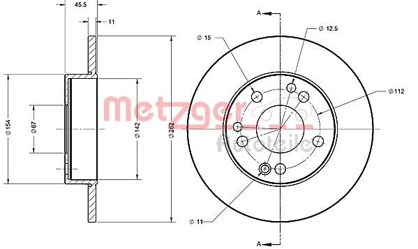 Tarcza hamulcowa METZGER 6110326