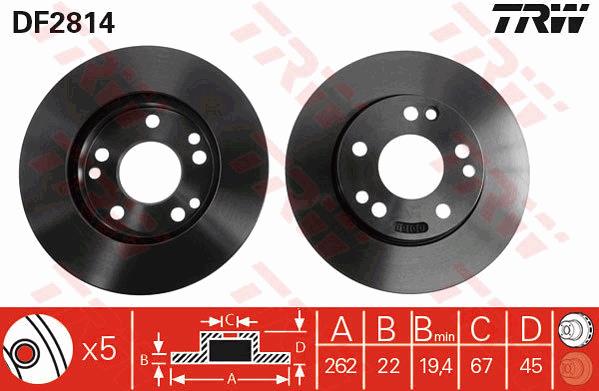 Tarcza hamulcowa TRW DF2814