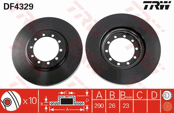 Tarcza hamulcowa TRW DF4329