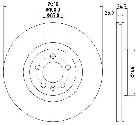 Tarcza hamulcowa HELLA 8DD 355 122-811