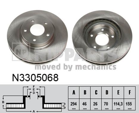 Tarcza hamulcowa NIPPARTS N3305068