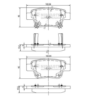 Klocki hamulcowe NIPPARTS J3612030