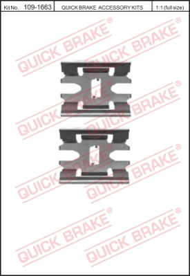 Zestaw akcesoriów montażowych  klocków hamulcowych QUICK BRAKE 109-1663