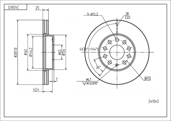 Tarcza hamulcowa HART 241 045