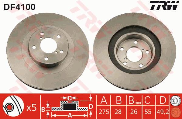 Tarcza hamulcowa TRW DF4100