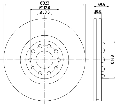 Tarcza hamulcowa HELLA PAGID 8DD 355 127-421