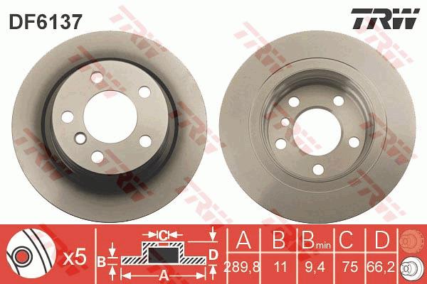 Tarcza hamulcowa TRW DF6137