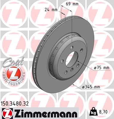 Tarcza hamulcowa ZIMMERMANN 150.3480.32